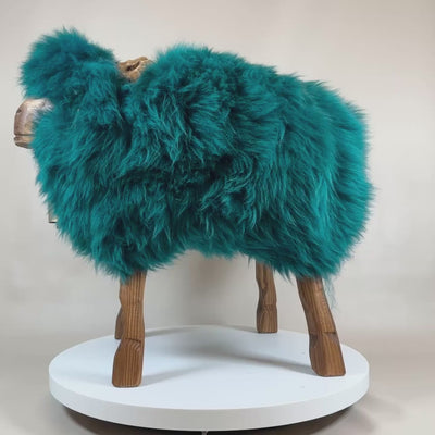 Schafhocker »Emil« der glamouröse Bua petrol Designer Tierhocker Widder