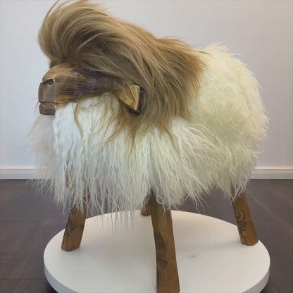 absolute unique piece | Sheep stool Lady Elsa the Second Madl designer stool sheep animal stool