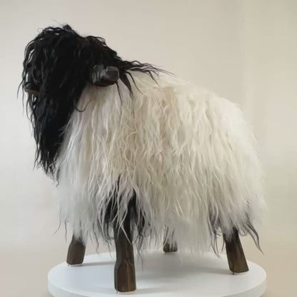 Premium design sheep stool “Michl” the Valais black-nosed sheep Aries