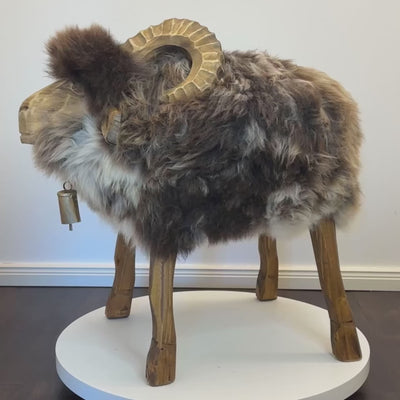 naprosto unikátní kus ovčí taburetky Mufflon »Mani« designová zvířecí stolička