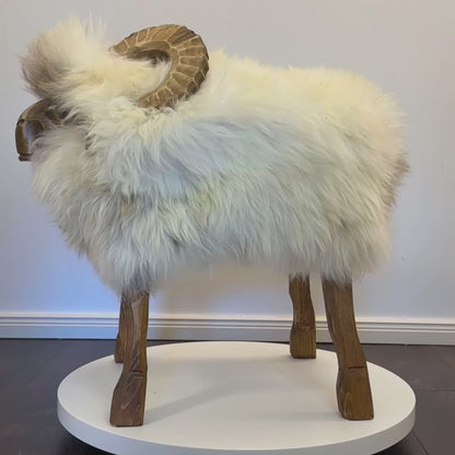 absolute unique piece | Sheep stool Mouflon Jeff | Designer stool sheep animal stool