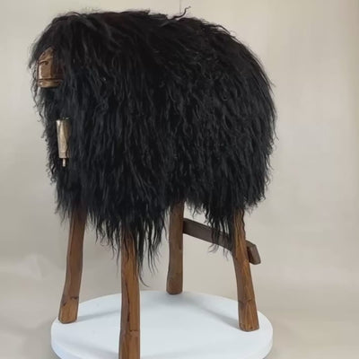 Design Barhocker Tierhocker Schafhocker »Lotte« das wilde Madl" Locki schwarz