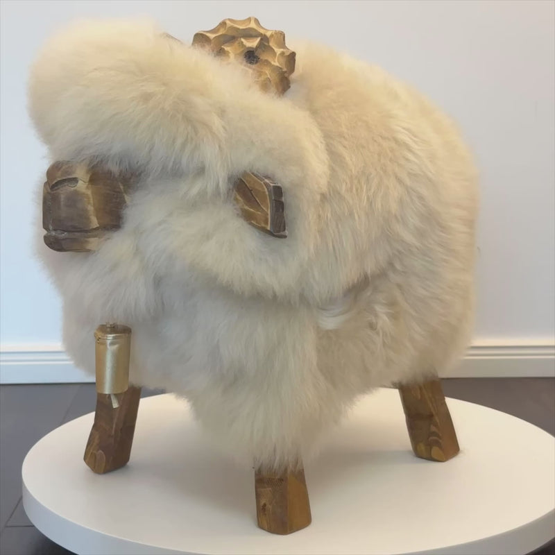 Schafhocker Sheepskin Nature Clemens