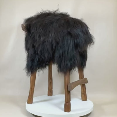 Design bar stool animal stool sheep stool "Oswald" the charming bull" Iceland black