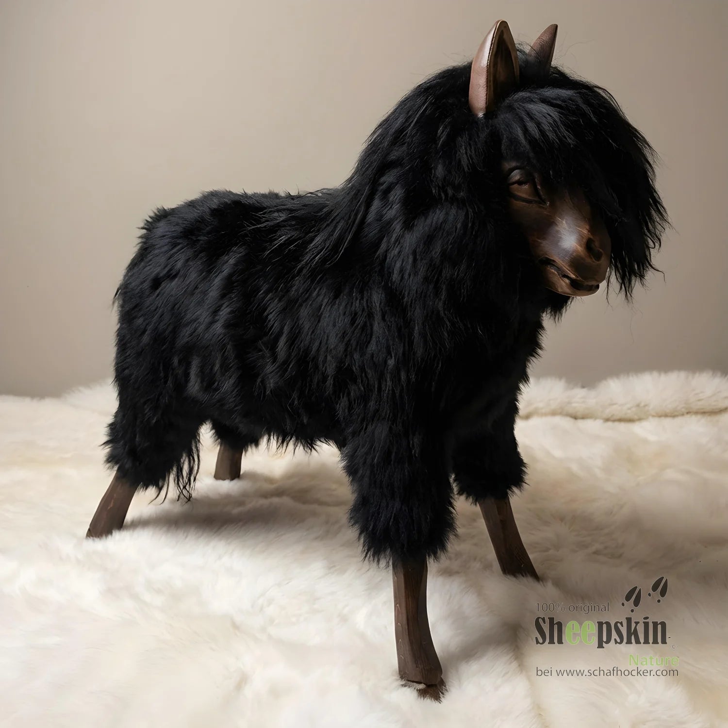 Rössli Hü-Hott Tierhocker Designer Pferd Hocker schwarz