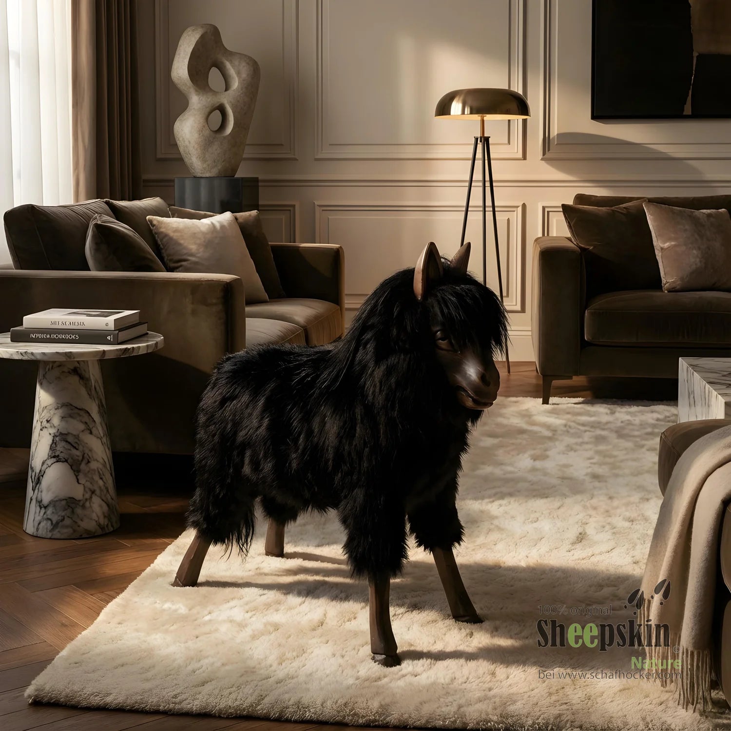 Rössli Hü-Hott Tierhocker Designer Pferd Hocker schwarz