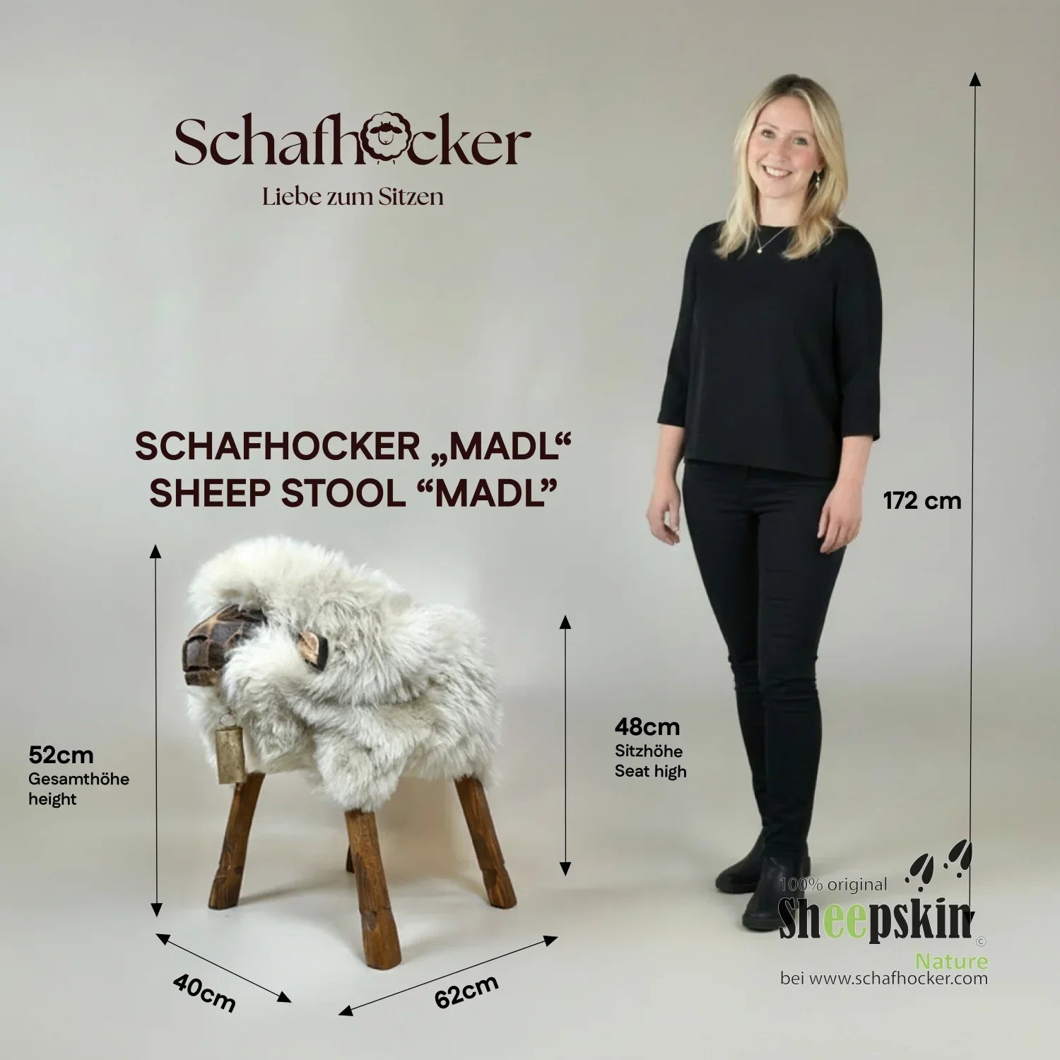 Premium Schafhocker Lady »Elsa« die Zweite Madl Designer