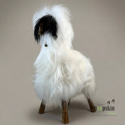 Schafhocker Alpaka Ötzi »Stella« Designer Tierhocker weiß
