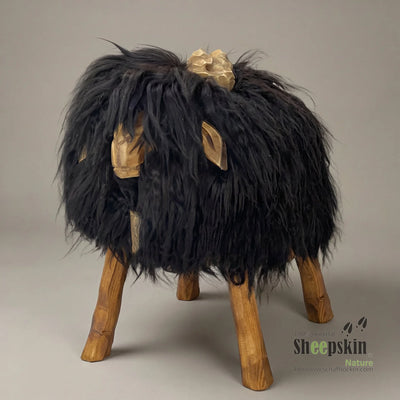 Schafhocker »John« der wilde Bua schwarz braun Designer