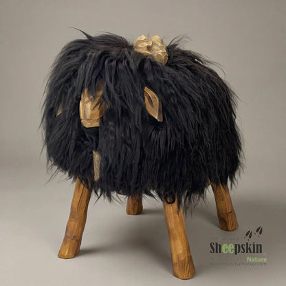 Schafhocker »John« der wilde Bua schwarz braun Designer