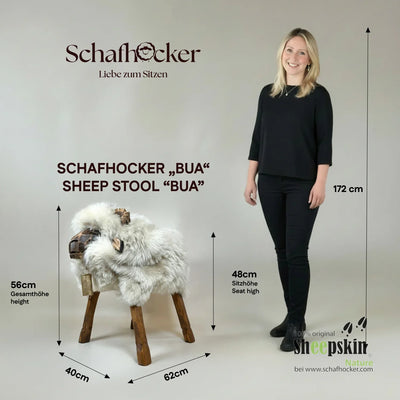 absolutes Einzelstück Schafhocker Bua »Lennart« Designer