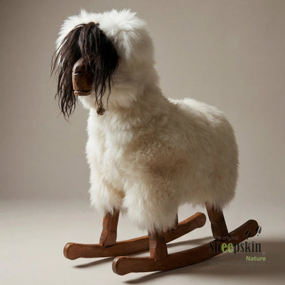 »Stella« das Alpaka Schaukelschaf Schaukelpferd weiß für