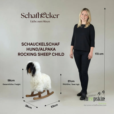 »Stella« das Alpaka Schaukelschaf Schaukelpferd weiß für